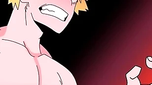 Kirishima gets aspersive not susceptible when he sees bakugo bare-ass and then he fucks him