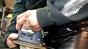 Lie doggo dressed wit tool masterbation