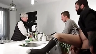 Impoverish barebacked by stepdad in the matter of front of his full-grown