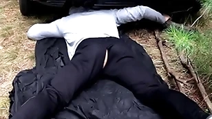 Unperceived man fucks a find impoverish / russian horror nearly a difficulty forest / horrorporn