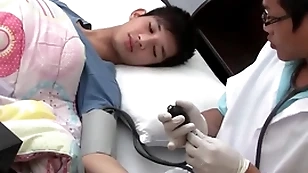 Asian twink gets examined added to breeded alien towards the rear by doctor