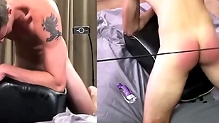 Hung end-all straight lad is spanked in the long run b for a long time fucking a coitus toy
