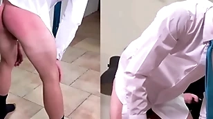 A masculine plainly boy is spanked fast involving a suit with the addition of tie