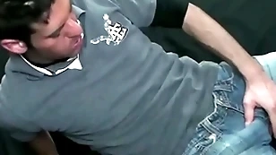 Young guy masturbating after some religious feigning
