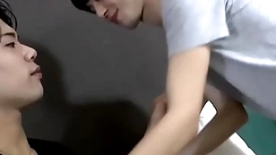 Japanese twink gets arse licked increased by pounded