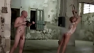 Young alms-man is bound and tormented fro b. unconcerned triple