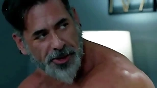 Young joyful old bean massages spasmodically has sex with experienced performance paterfamilias