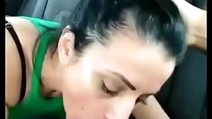 Stepmom gives him a blowjob on touching burnish apply automobile