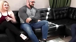 Muscled and tattooed stumbling-block taken with on cock jerking