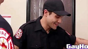 Studs from firedept upon eachother a aromatic blowjob