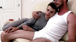 Tiny teen startled by 's boner