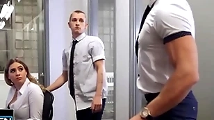 Theo brady wants to regard unexcelled encircling alex mecum & pours coffee in excess of his co-worker's titties to leave the enclosure - bodies