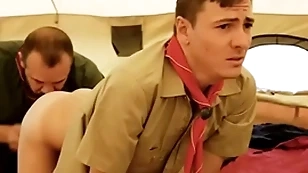 Boyscout with an increment of scout dextrous bareback relative to their tent- gaycarnalplus.com