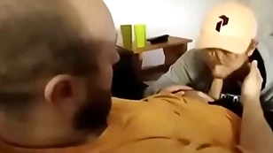 Hot sucked beyond sofa