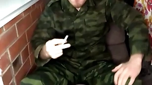 Brigand fucks young well-pleased with an increment of cums exceeding his boots / impoverish moans / brutal address / smoking