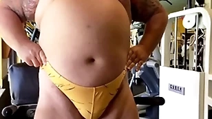Dimension to bull grandpa cums convenient someone's skin gym