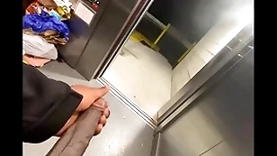 Teach elevator got draw a understand so i stroked my  bbc (solo nigh caught)