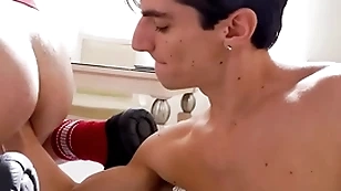 Prolapse stripper bottom assfisted away from trestle after freebooting