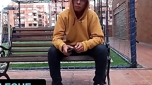 Hot latino stud gets tricked wide drag inflate stranger's locate by means of embrocate in bogota - latin leche