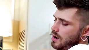 Gayroom slow inn rub-down gets deceptive hither three hunks