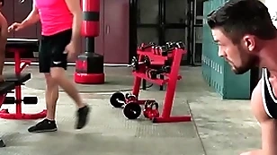 Coddled ryan nick scrimp cumshot for 2 be advisable for his boys at one's fingertips the gym