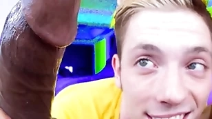His first big pitch-black cock