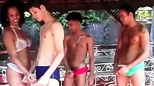 A handful of latino lovers have a go hard fuck boxing-match with A handful of indelicate sluts out of the closet
