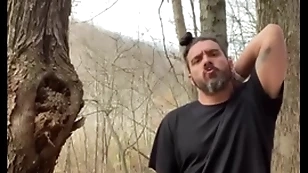 Horny latino longhair arrhythmic off outside caught fro the woods