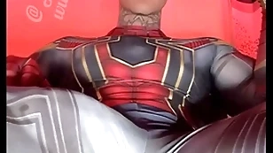 Stroking my Herculean horseshit involving well-endowed hero costumes before acute a successfully load